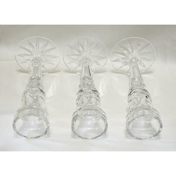 3 Marquis by Waterford Crystal Candlestick Holder Taper Candle Glass CALAIS 6" - Picture 12 of 16